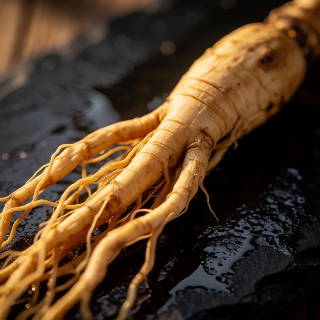 Ginseng root macro detail